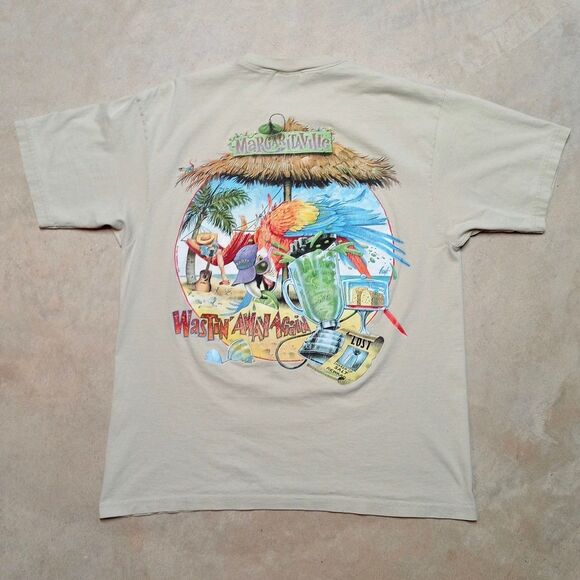 Vintage 1996 Jimmy Buffet Caribbean Soul Margaritaville Flip Flop Tshirt Size XL - Picture 4 of 9